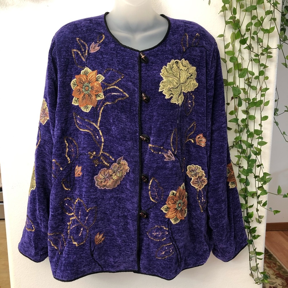 Vintage # Women's Lilac Ville Embroidered Jacket